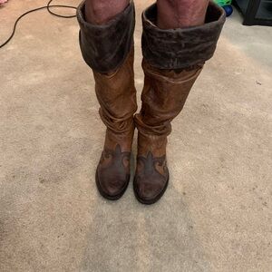 Charlie Horse leather boots calf slouch  size 7.5  origional price $248